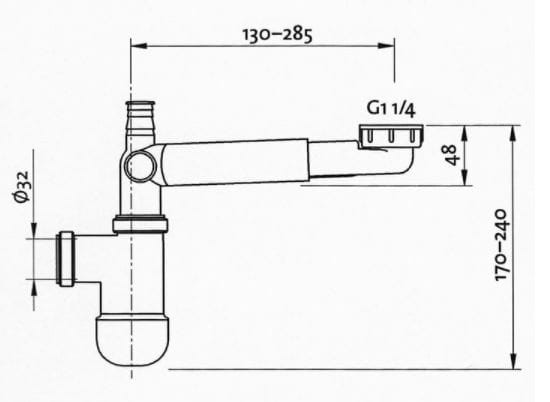 Syfon umywalkowy tylnego montażu wymiary