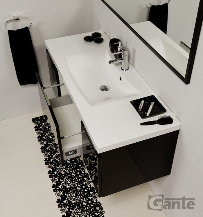 Szafka łazienkowa czarny połysk 120 cm Diamond