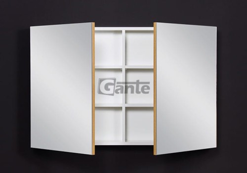 100 cm szafka z lustrzanym frontem boki w kolorze dąb naturalny