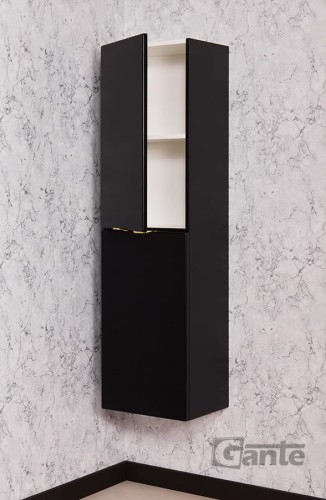 Czarny regał do łazienki Victa szerokości 40 cm