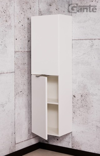 wiszący regał łazienkowy w białym matowym kolorze z kolekcji Victa