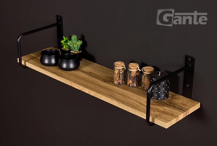 Półka loft 80 cm ze wspornikiem  Belt