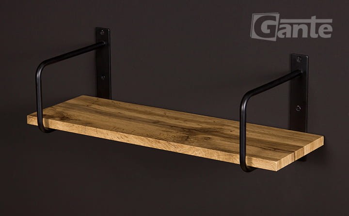 Półka na ścianę loft 60 cm ze wspornikiem Belt