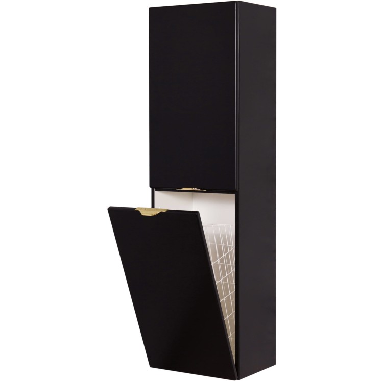 Czarny regał do łazienki Victa z koszem  (1).jpg