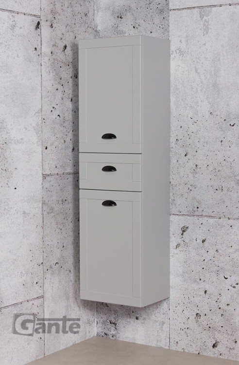 Szary wiszący regał łazienkowy Grend