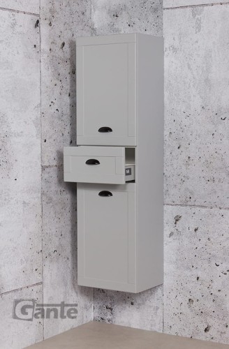 Szary wiszący regał łazienkowy Grend