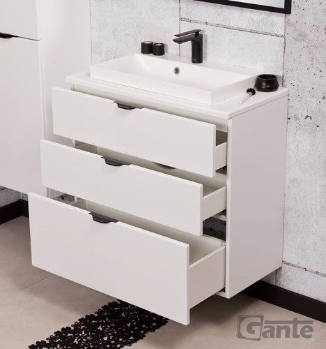 Szafka pod umywalkę Victa 80 cm 3 szuflady z blatem i umywalką nablatową kolor biały mat z czarnymi uchwytami (5).jpg