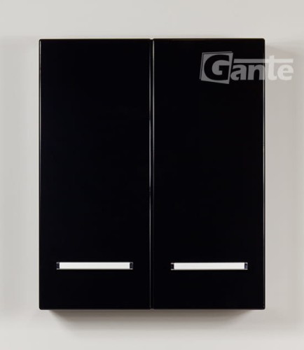 Mała szafka wisząca do łazienki 60 cm 2 drzwiowa nad pralkę nad zabudowę WC kolekcja Fokus czarny połysk