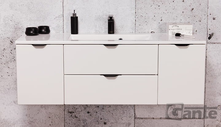 Szafka pod umywalkę Victa 120 cm z umywalką kolor szafki biały mat