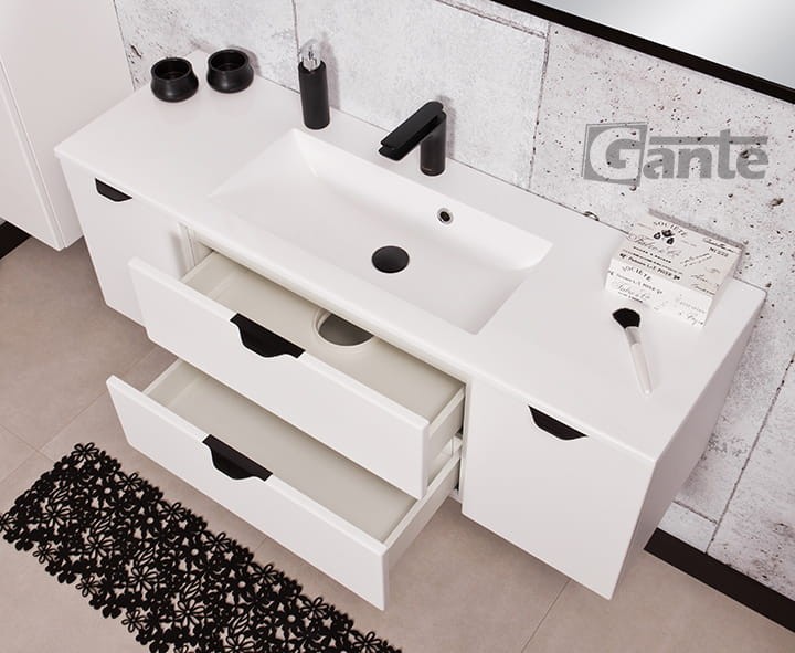 Szafka pod umywalkę Victa 120 cm z umywalką kolor szafki biały mat