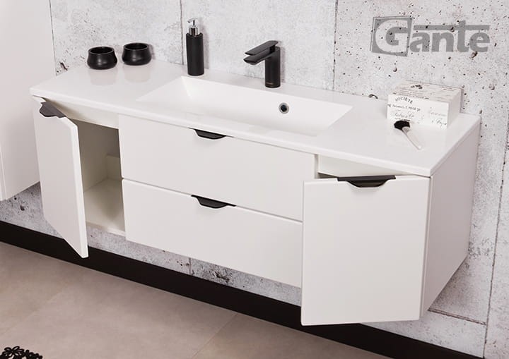 Szafka pod umywalkę Victa 120 cm z umywalką kolor szafki biały mat