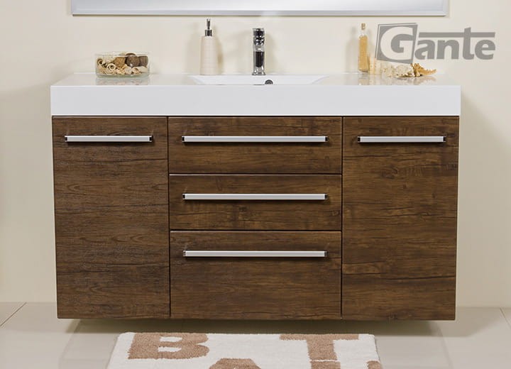 Wisząca szafkapod umywalkę 140 cm szerokości i 50 głębokości z umywalką dekor szafki antyczne drewno 3 szuflady i boczne szafki (4).jpg