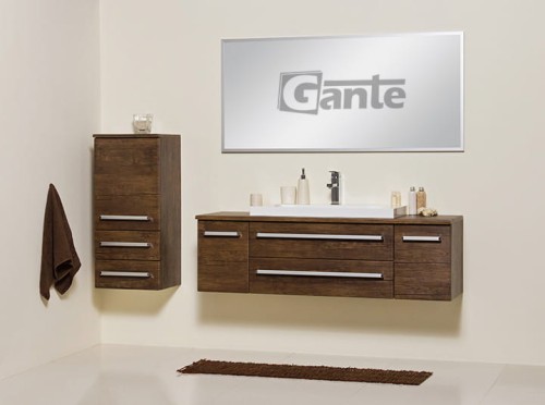 Szafka łazienkowa pod umywalke z blatem o szerokości 140 cm i z umywalka nablatową LIV-800 2 szuflady i 2 boczne szafki w jednym meblu  do łazienki