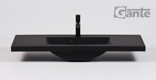 czarna matowa umywalka 100 cm szerokości 39 cm głębokości