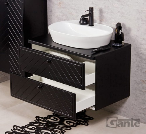 Szafka łazienkowa Kodi front w jodełkę 80 cm kolor czarny mat umywalka nablatowa (2).jpg