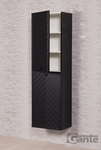 Regał łazienkowy czarny w jodełke wersja wisząca 2 drzwiowy kolekcja mebli łazienkowych Kodi (1).jpg