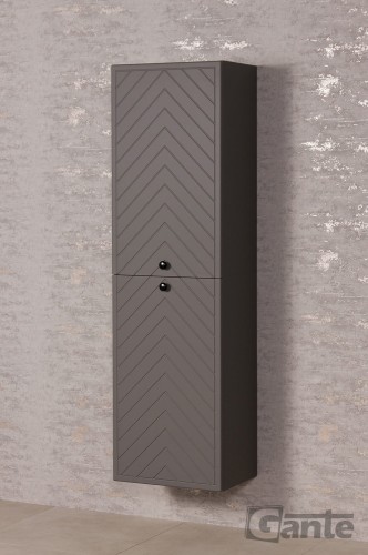 Wiszący regał do łazienki kolor szary mat front w jodełkę (3).jpg