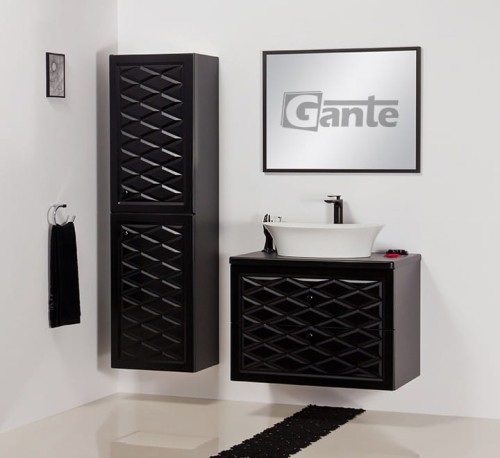 czarna matowa szafka do łazienki z blatem 100 cm umywalka nablatowa fronty frezowane 2 szuflady kolekcja mebli łazienkowych cobra od gante (1).jpg