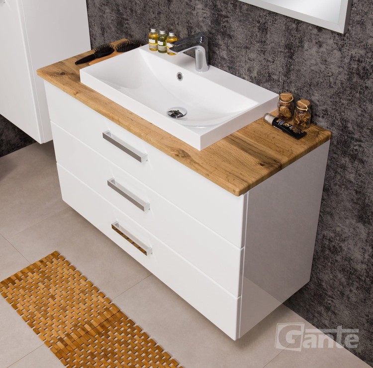 Biała szafka pod umywalkę z blatem drewnianym Fokus 100 cm wersja 3 szuflady (2).jpg