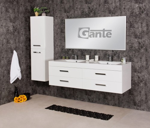 Biała szafka do łazienki wisząca 160 cm z podwójna umywalką 4 szuflady (2).jpg