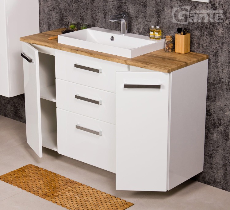 Szafka do łazienki z blatem w dekorze dąb naturalny 120 cm głębokość 39 cm umywalka nablatowa z niskim rantem Liv 600 (1).jpg