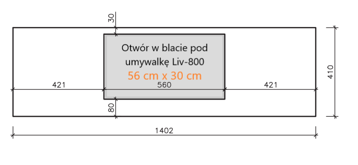 Wymiar otworu w blacie pod umywalkę Liv - 800.png