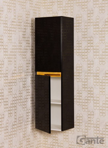 Wiszący regał do łazienki czarny połysk ze złotym dekorem kolekcja Diamond (3).jpg