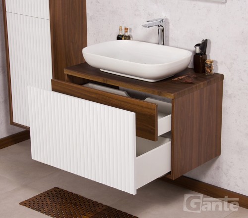 Szafka łazienkowa z blatem w kolorze wenge 80 cm  ryflowane fronty ciemne drewo kolekcja Venus (3).jpg