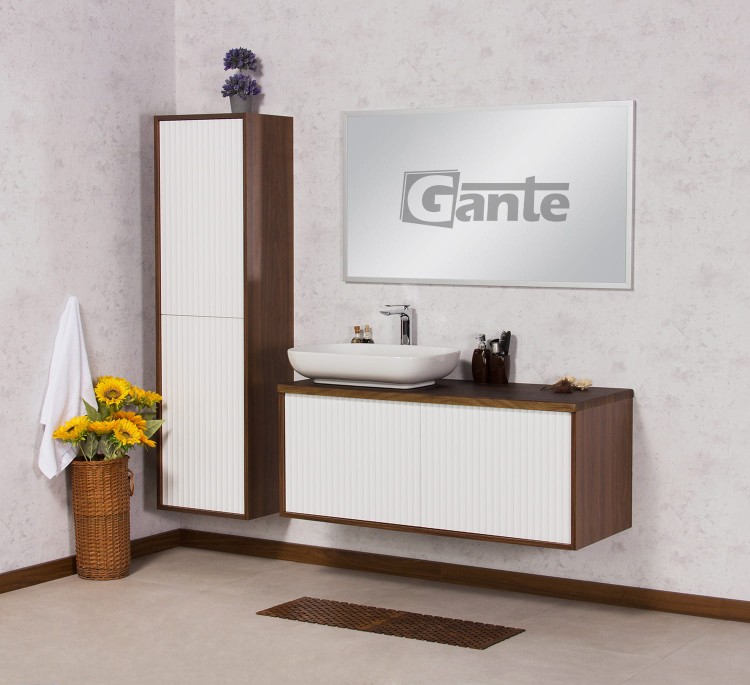 Szafka łazienkowa z blatem w kolorze wenge 120 cm  ryflowane fronty ciemne drewo kolekcja Venus (3).jpg