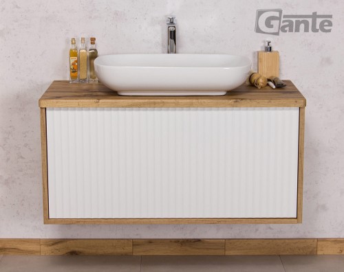Szafka łazienkowa z blatem 100 cm biały mat i drewno dąb kolekcja Venus  (2).jpg