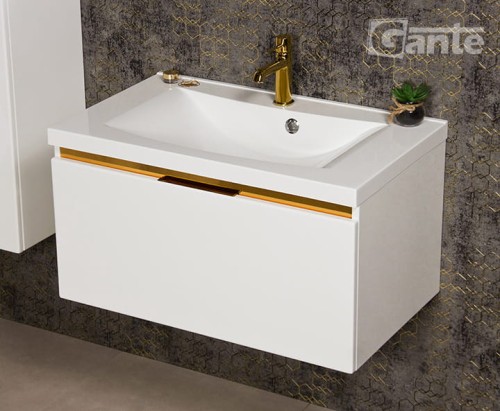 Biała szafka łazienkowa z umywalką o szerokości 80 cm 1 głęboka szuflada złote dodatki ukryty uchwyt (2).jpg