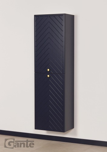 Wiszący regał do łazienki kolor granatowy mat front w jodełkę (2).jpg