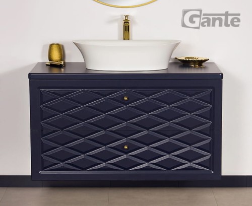 Granatowe meble łazienkowe Cobra szafka pod umywalke 100 cm z blatem i umywalka nablatową (1).jpg