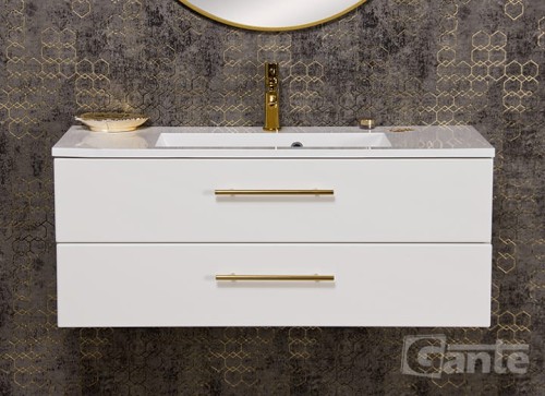 Szafka łazienkowa pod umywalkę 100 cm ze złotymi uchwytami 2 szuflady meble łazienkowe Belli Gold.jpg