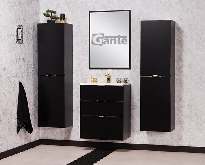 Czarna szafka pod umywalkę Victa 3 szuflady 60 cm z umywalką złote uchwyty  (1).jpg