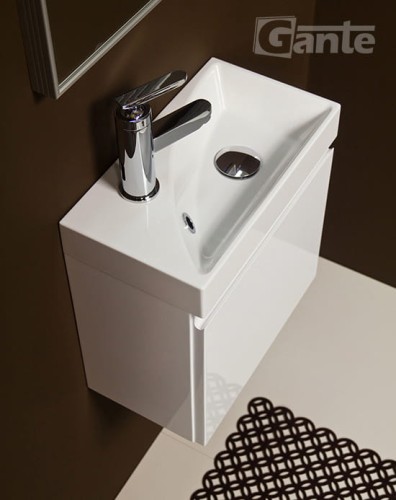 mała szafka do łazienki 40/22 cm biały połysk  [CLER]