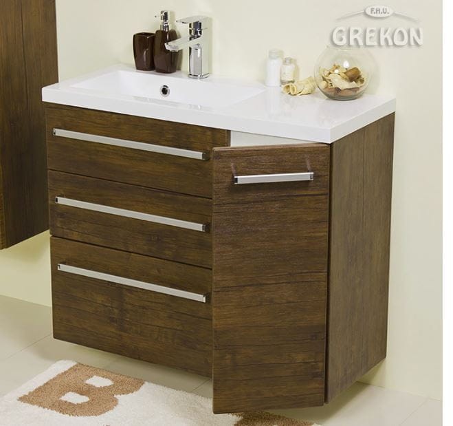 Szafka pod umywalkę 90 cm antyczne drewno [FOKUS]