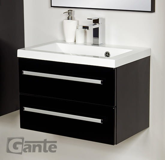 czarna szafka do łazienki Fokus 60 cm 2 szuflady